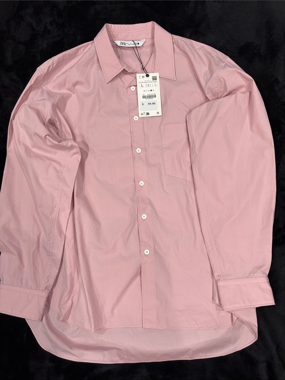 Zara Women's Pale Pink Button-Down Shirt
